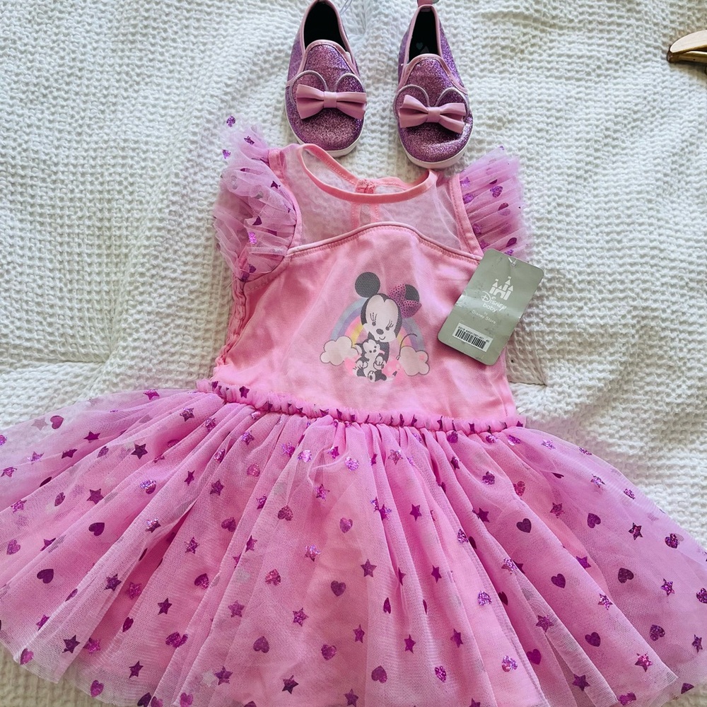 Disney Minnie Mouse Tulle Dress + shoes